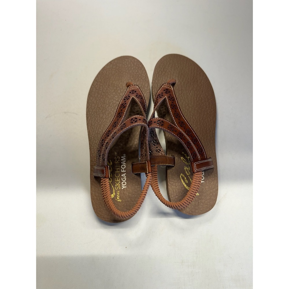 Skechers Cali Meditation Brown Slingback Yoga Foam Sandals Women's Size 9-9.5